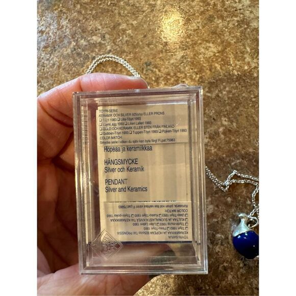 Vintage Sterling silver pendant necklace design Toyri, fortune bird Marked for K - Picture 6 of 6